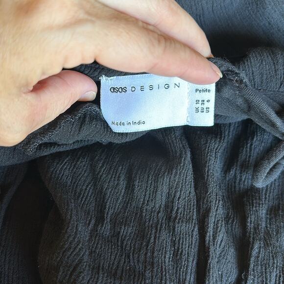 ASOS black low V romper size 6 neck tie - Picture 5 of 5